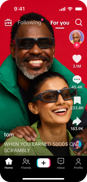 TikTok post showing Scrambly rewards